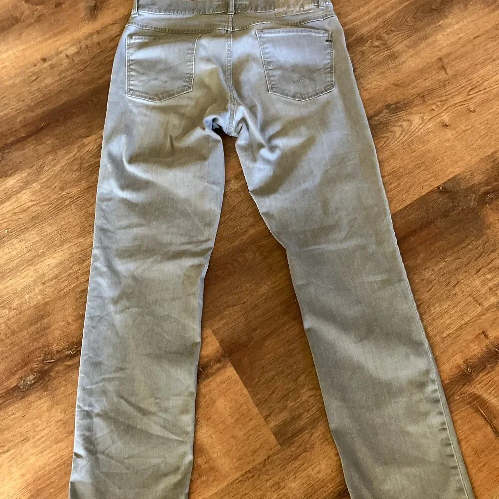 Brax Cooper Jeans‎ 33x32 9" Rise Light Gray Cotton Blend Made in Egypt - Picture 2 of 4